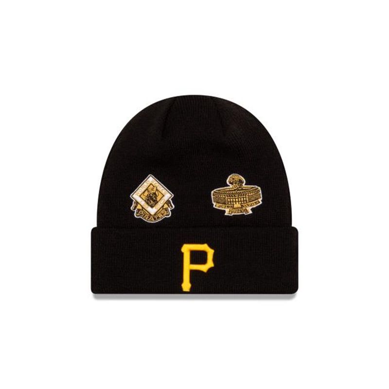 MLB Pittsburgh Pirates World Series Patch Cuff Knit (CEB7741) - Black New Era Beanies